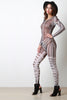 Semi-Sheer Geo Print Jumpsuit