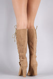 Shoe Republic LA Lace Up Knee High Boots