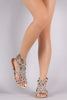 Rhinestone Caged Open Toe Ankle Strap Sandal