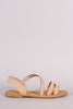 Bamboo Nubuck Strappy Scalloped Open Toe Flat Sandal