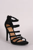 Anne Michelle Nubuck Strappy Ladder Up Stiletto Heel