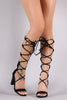 Bamboo Suede Braided Lace-Up Chunky Heel