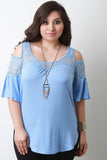 Cold Shoulder Lace Yoke Top