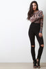 Abstract Print High Neck Long Sleeve Bodysuit