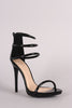 Qupid Metallic Triple Ankle Strap Stiletto Heel