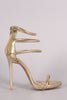 Qupid Metallic Triple Ankle Strap Stiletto Heel