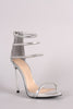 Qupid Metallic Triple Ankle Strap Stiletto Heel