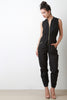 Sleeveless Bomber Zip Up Jumpsuit