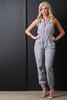 Sleeveless Bomber Zip Up Jumpsuit