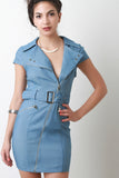 Chambray Belted Bodycon Dress