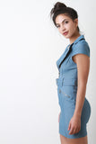 Chambray Belted Bodycon Dress