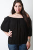 Off Shoulder Long Sleeve Peasant Top