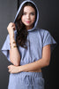 Jersey Knit Hooded Loose Crop Top