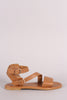 Bamboo Buckled Strappy Open Toe Flat Sandal