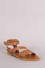 Bamboo Buckled Strappy Open Toe Flat Sandal