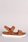 Bamboo Double Band Lug Sole Flatform Sandal