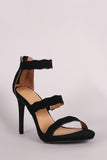 Anne Michelle Nubuck Triple Scalloped Straps Stiletto Heel