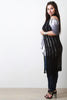 Woven Contrast Stripes Sleeveless Cardigan