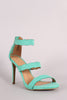 Anne Michelle Suede Triple Scalloped Straps Stiletto Heel