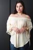 Off-The-Shoulder Tassel Bell Sleeve Blouse Top