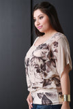 Short Sleeves Floral Chiffon Top