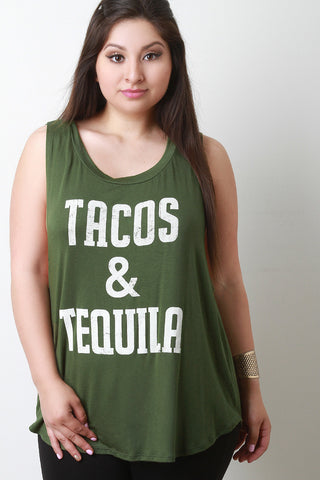 Tacos & Tequila Sleeveless Dropped Armhole Top