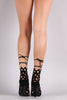 Caged Laser Cut Lace Up Heel