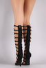 Qupid Suede Strappy Lace-Up Gladiator Heel