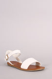 Open Toe Ankle Strap Flat Sandal