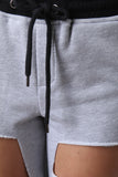 Cutout Pocketed Drawstring Joggers