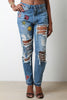 Ripped Boyfriend Patch Jeans