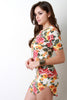 French Terry Floral Shirt Dress