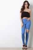 High Waist Ripped Stretchy Skinny Jeans