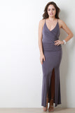 Surplice Slit Maxi Dress