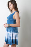 Sleeveless Tie Dye Shift Dress