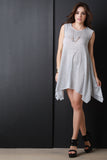 Loose Knit Asymmetrical Hem Shift Dress