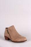 Qupid Vegan Suede Side Zipper Cowgirl Booties