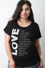 Rhinestone Accent Love Graphic Print Short Sleeve Tee