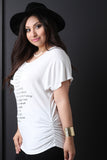 Rhinestone Accent Love Graphic Print Short Sleeve Tee