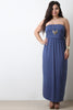 Solid Jersey Knit Strapless Maxi Dress