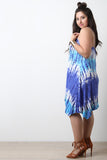 Tie Dye Sleeveless Sharkbite-Hem Cami Dress