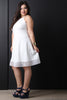 Plus Size Ladder Trim A-Line Dress