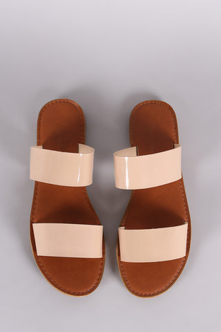 Double Band Slip On Flat Sandal