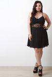 Lace Inset Button Up Day Dress