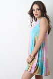 Tie Dye Sleeveless Trapeze Dress