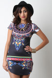 Abstract Spherical Print Mini Dress