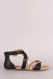 City Classified Two Tone Crisscross Flat Sandal