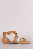 City Classified Two Tone Crisscross Flat Sandal