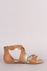 City Classified Two Tone Crisscross Flat Sandal