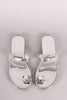 Patent Gemstone Toe Ring Slip On Flat Sandal